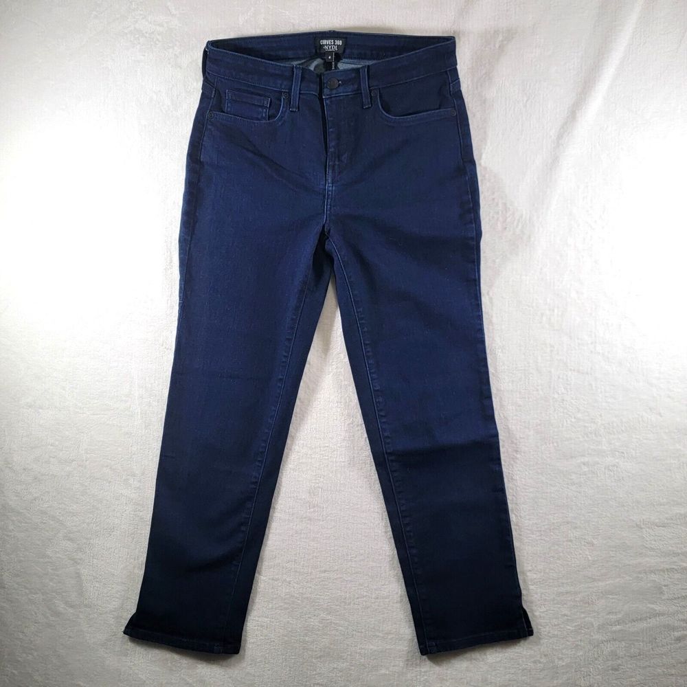 Curves 360 by NYDJ Size 4 Short Mid Rise Stretch Denim Slit Hem